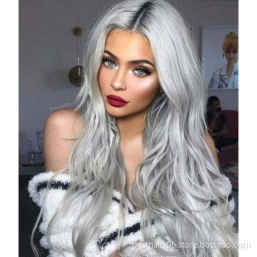 Water Wig Hair Lolita Wig Cosplay Wigs for Women Synthetic Middle Parting Blonde with Fake Hair Long Body Wave Ombre 1b/gray